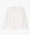 Chemise à manches longues avec col Claudine fille